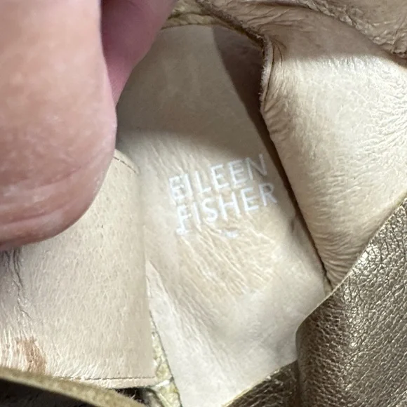 Eileen Fisher Metallic Bronze Willow Espadrille Wedge Sandal Size 8.5